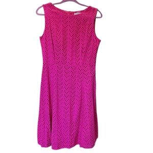LIZ CLAIBORNE Elegant Pink Sleeveless Eyelet Dress